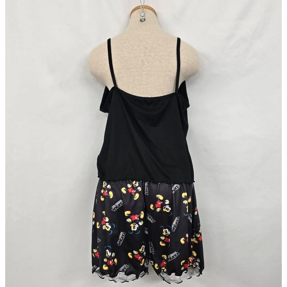 Disney Mickey Mouse & Friends Shorts & Tank Pajama Lounge Set Women's XXL Black - Picture 2 of 16